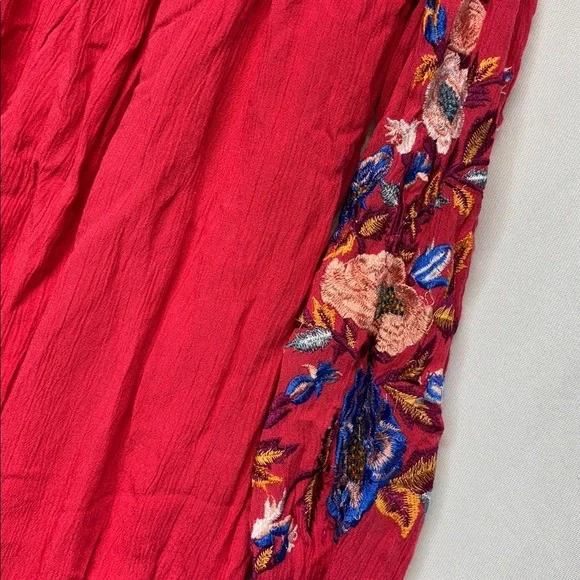 FREE PEOPLE Mia Embroidered Gauze Dress Floral Pocket White V Neck dress - Picture 7 of 10